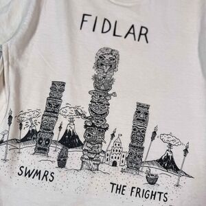 FIDLAR SWMRS The Frights Too Much Tour 2016 White Graphic Tee Shirt Mens Medium